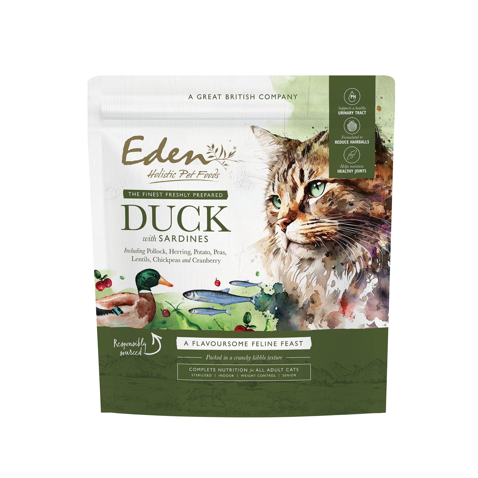 Eden Eden Duck Adult Dry Cat Food pet food packaging
